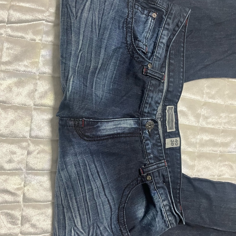 INC International Concepts Men’s 40W X 30W Dark Blue Boot Cut Jeans - Picture 4 of 10